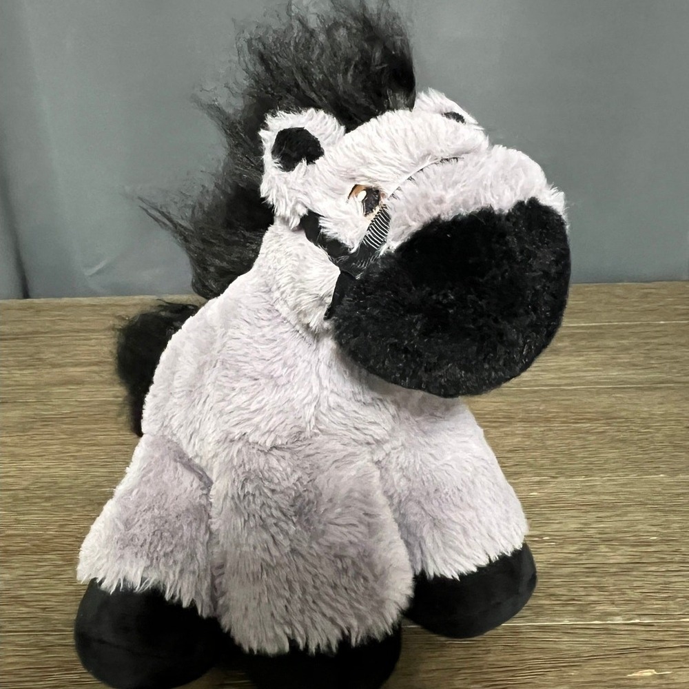 Piccoli Horses Grey Black Horse with Bridle Plush Stuffed Animal Toy Pony